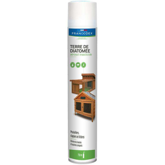 AEROSOL DIATOMEE BC 750ML FRX de Francodex - anti puce et soin pour chien et chat dans Hygiène pour tous les animaux