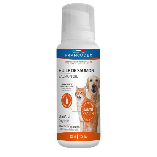 HUILE DE SAUMON CHIEN & CHAT 200 ML de Francodex - anti puce et soin pour chien et chat dans Puces et tiques pour chiens
