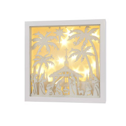 /CADRE LED PALMIER BLANC de Kaemingk - deco de la maison dans 💡Guirlande et déco électrique