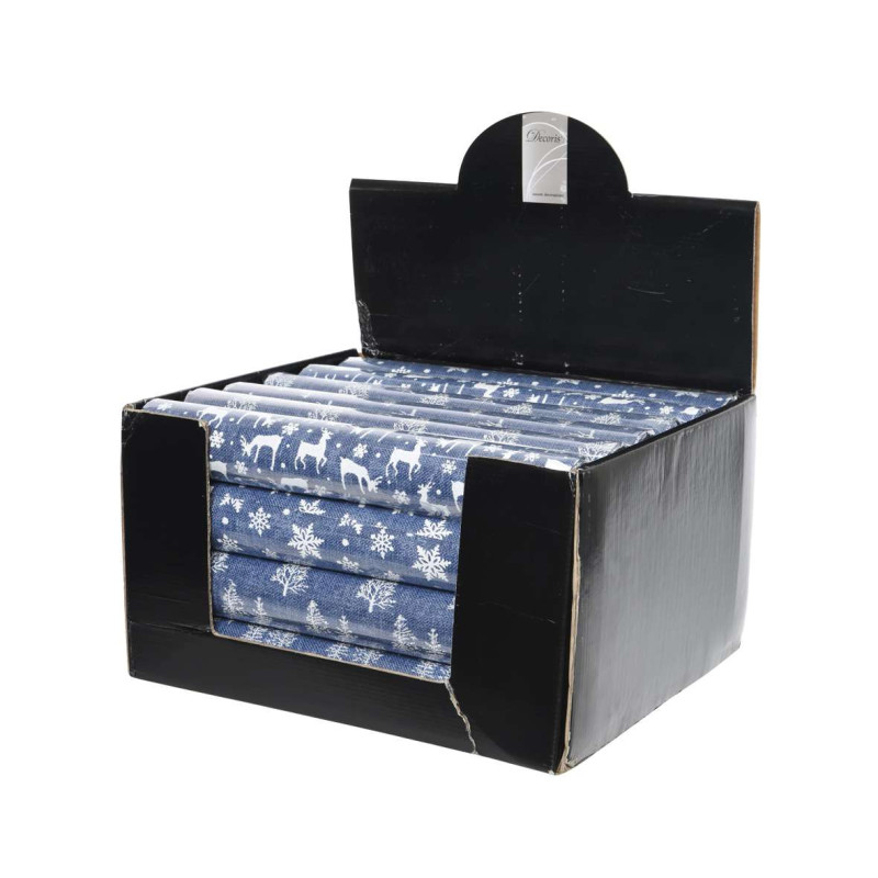 /TISSU DECO JUTE BLEU de Kaemingk - deco de la maison dans 🍽️Décoration de table de Noël