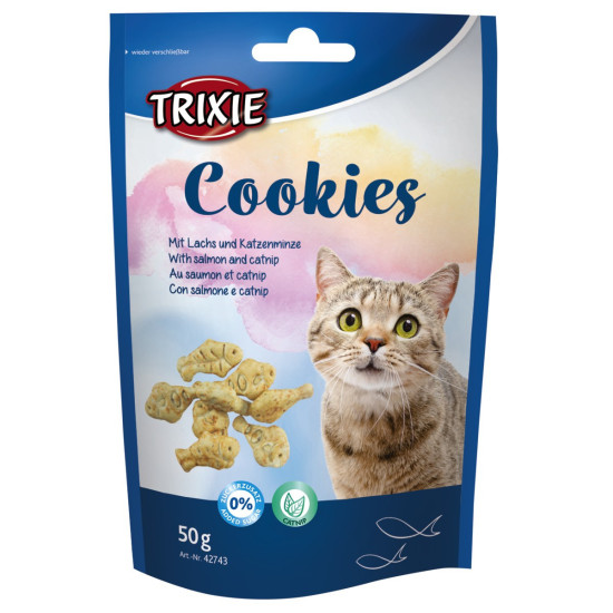 COOKIES AU SAUMON ET CATNIP 50 G de Trixie - Produit pour animaux dans Friandises pour chats