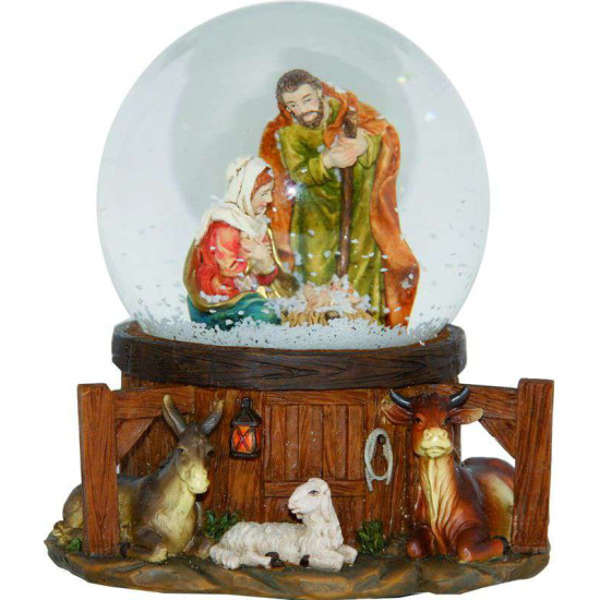 BOULE NEIGE NATIVITE de Dekoproject - Décoration de Noël en résine dans 👼Crèche