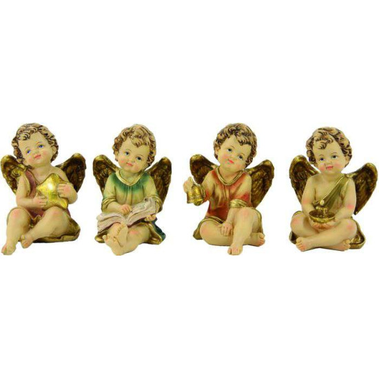 ANGE ASSIS AVEC OBJET de Dekoproject - Décoration de Noël en résine dans 👼Crèche