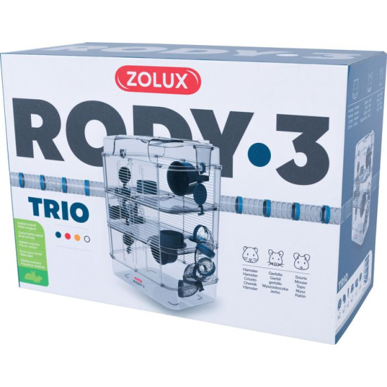 CAGE RONGEUR RODY3 TRIO BLEU de Zolux - Produit pour animaux dans Cages pour rongeurs