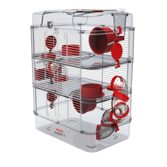 CAGE RONGEUR RODY3 TRIO GRENADINE de Zolux - Produit pour animaux dans Cages pour rongeurs