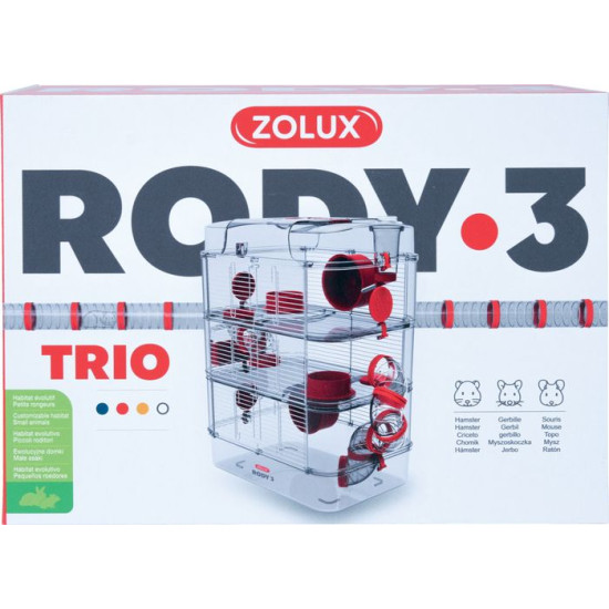 CAGE RONGEUR RODY3 TRIO GRENADINE de Zolux - Produit pour animaux dans Cages pour rongeurs