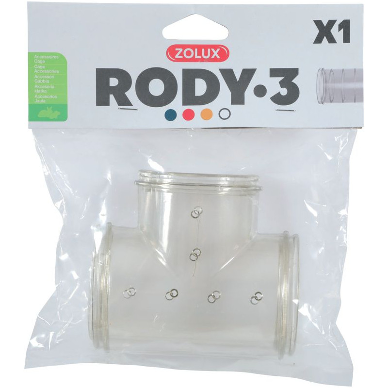 TUBE T RODY3 GRIS TRANSP de Zolux - Produit pour animaux dans Cages pour rongeurs