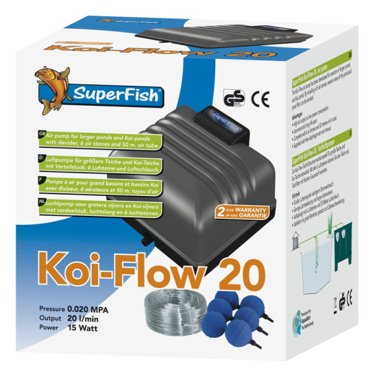 KOI FLOW 20 PROF KIT A AIR de Superfish - Aquadistri - accessoires pour aquarium et bassin dans Pompe de bassin