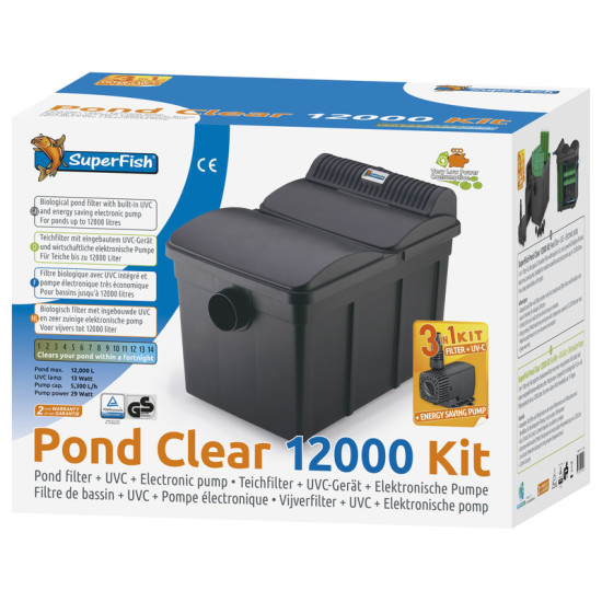 PCLEAR KIT 12000 UV-13W-PUMP 5000 de Superfish - Aquadistri - accessoires pour aquarium et bassin dans Filtre pour bassin