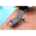 LIT CELIO-GREY/GRIS de Proloisirs - Océo - table et fauteuil et mobilier de jardin dans Transat pour l'exterieur