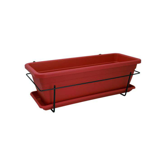 KIT JARDINIÈRE VENEZIA 50CM ROUGE FONCÉ - Arteva de Artevasi - Vases et jardinières Déco dans Jardinieres