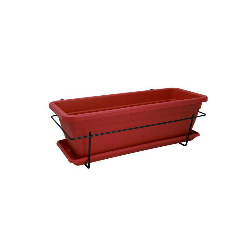 KIT JARDINIÈRE VENEZIA 50CM ROUGE FONCÉ - Arteva de Artevasi - Vases et jardinières Déco dans Jardinieres