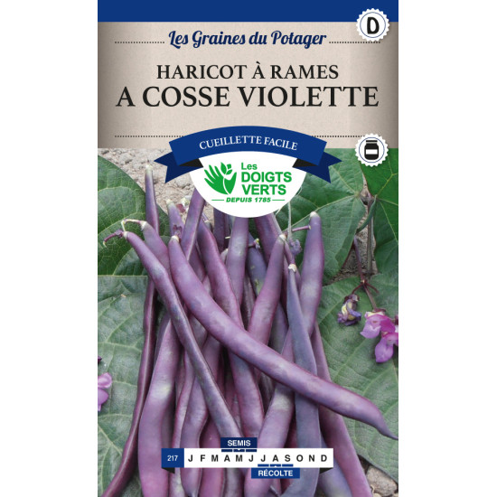 Haricot Rame A Cosses Violettes 200g -graines de Les Doigts Verts - graines de Gironde à Bordeaux dans Graines de Haricot