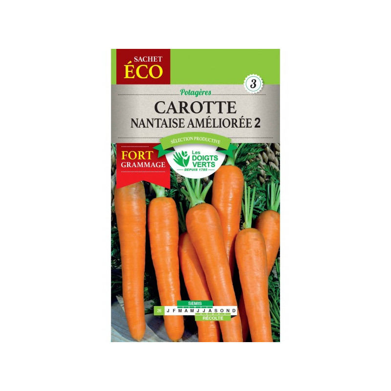 Carotte Nantaise Amelioree 2-Gm -graines de Les Doigts Verts - graines de Gironde à Bordeaux dans Graines de Carotte