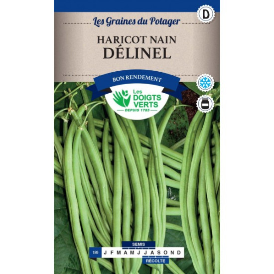 Haricot Nain Delinel Mgt 220g -graines de Les Doigts Verts - graines de Gironde à Bordeaux dans Graines de Haricot