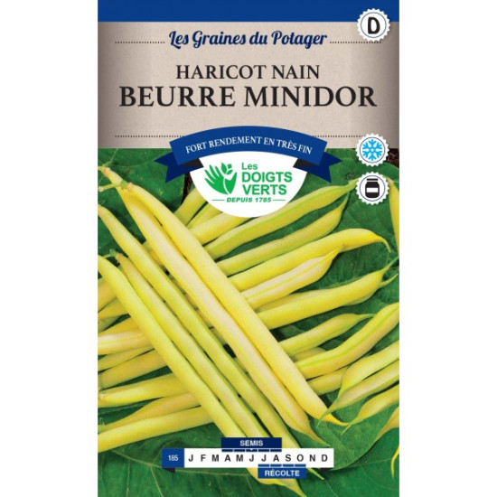 Haricot Nain Beurre Minidor 220g -graines de Les Doigts Verts - graines de Gironde à Bordeaux dans Graines de Haricot