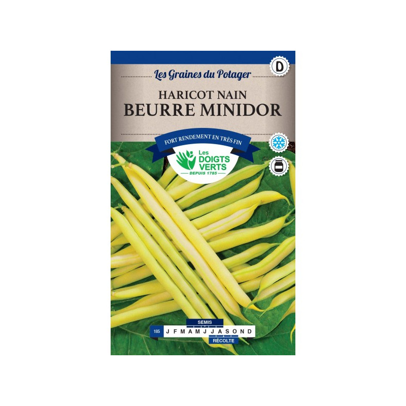 Haricot Nain Beurre Minidor 220g -graines de Les Doigts Verts - graines de Gironde à Bordeaux dans Graines de Haricot