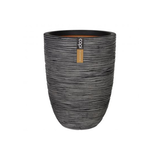 Pot ELEG. BAS STRIE 36X47 ANTHRACI de Capi Europe - Cache et pot décoratifs design dans Cache-pot et pot déco