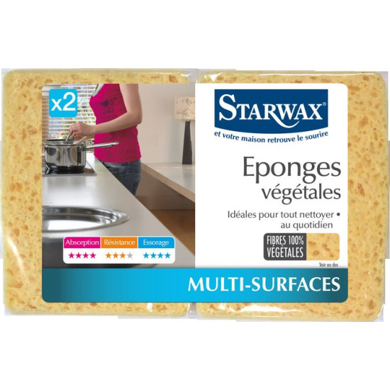 Eponges Vegetale Mm Lot De 2 Starwax de Starwax et Briochin - multi-spécialiste de solutions d’entretien dans Entretien de la...