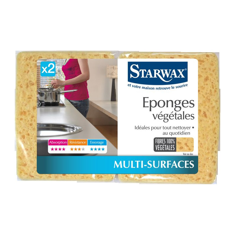 Eponges Vegetale Mm Lot De 2 Starwax de Starwax et Briochin - multi-spécialiste de solutions d’entretien dans Entretien de la...