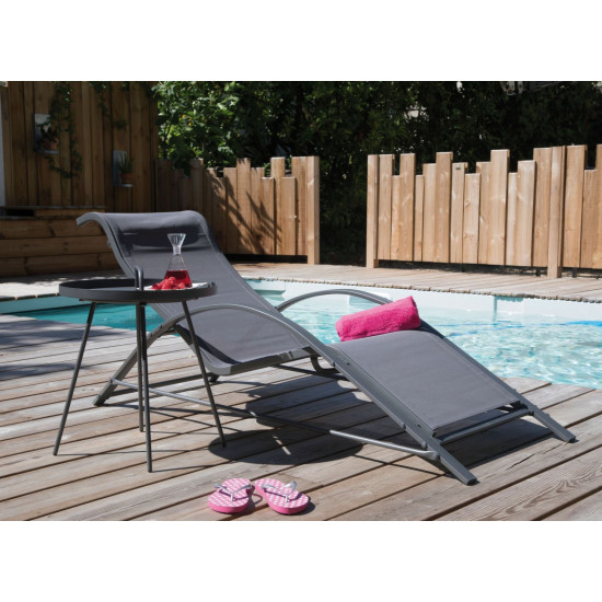 TABLE BASSE FLOWER 44 GREY de Proloisirs - Océo - table et fauteuil et mobilier de jardin dans Table de jardin
