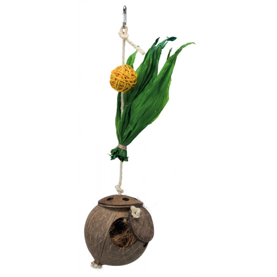 NOIX COCO SUR CORDE EN SISAL 35CM de Trixie - Produit pour animaux dans Friandises pour oiseaux