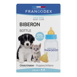 BIBERON + 2 TETINES - CHIOT-CHATON de Francodex - anti puce et soin pour chien et chat dans Soins et Hygiene pour chiens