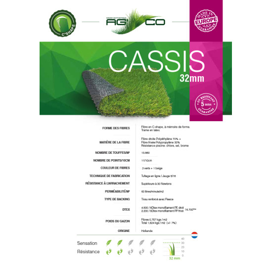 GAZON ARTIFICIEL CASSIS 1 X 3 de AG'CO - Gazon synthétique dans Gazon synthétique pour le jardin