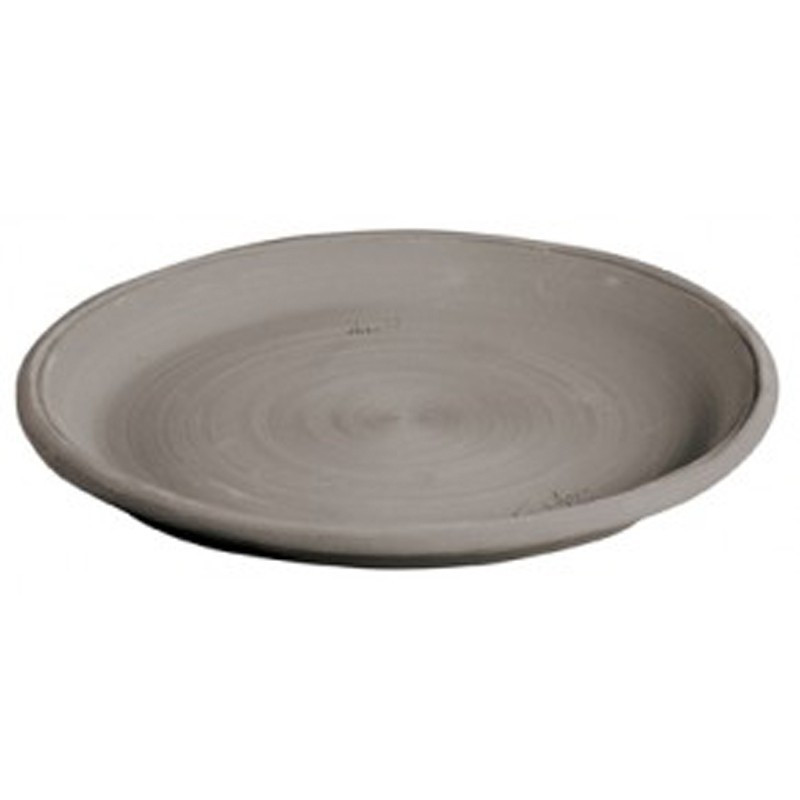 Soucoupe 45Cm Gris En Terre Cuite de Goicoechea - POTIER CERAMISTE dans Soucoupe de pots