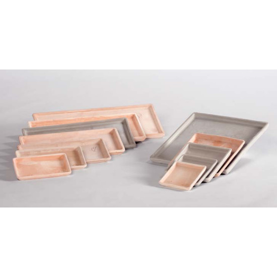 Soucoupe Rectangle 22X46 En Terre Cuite de Goicoechea - POTIER CERAMISTE dans Soucoupe de pots