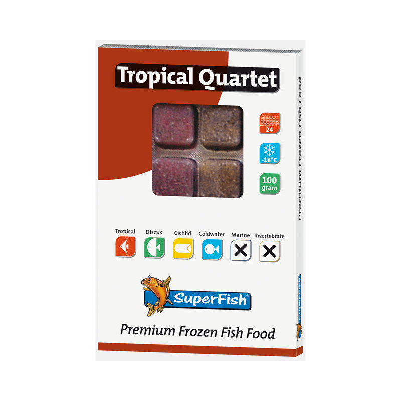 TROPICAL QUARTET 100 GR congelé de Superfish - Aquadistri - accessoires pour aquarium et bassin dans Alimentation Poissons tr...