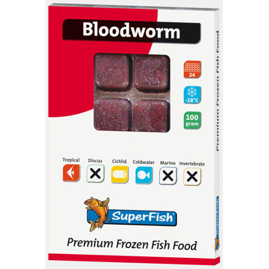 VERS DE VASE 100 GR congelé de Superfish - Aquadistri - accessoires pour aquarium et bassin dans Alimentation Poissons tropicaux