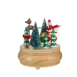 BOITE A MUSIQUE PERE NOEL VERT 13CM de Edelman - deco maison et noël dans 🧑‍🎄Figurines animées de Noël