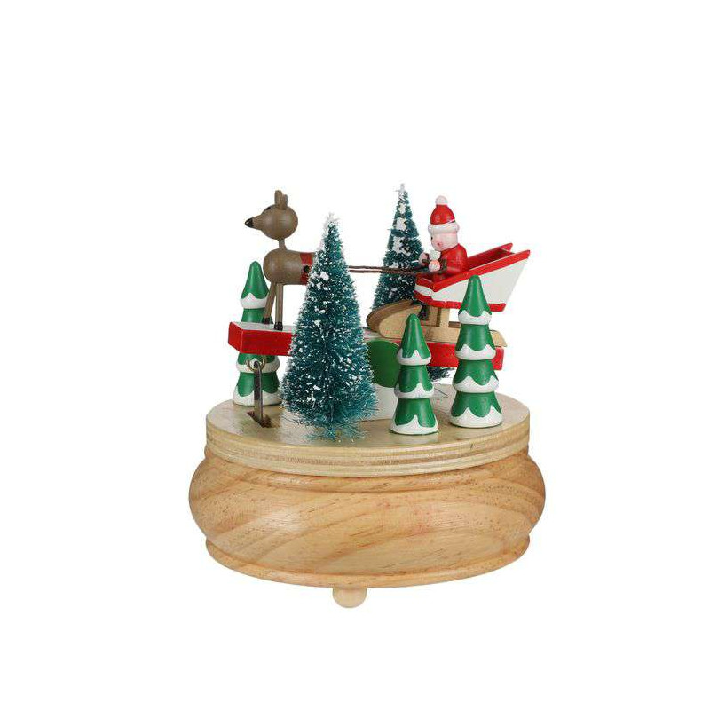 BOITE A MUSIQUE PERE NOEL VERT 13CM de Edelman - deco maison et noël dans 🧑‍🎄Figurines animées de Noël