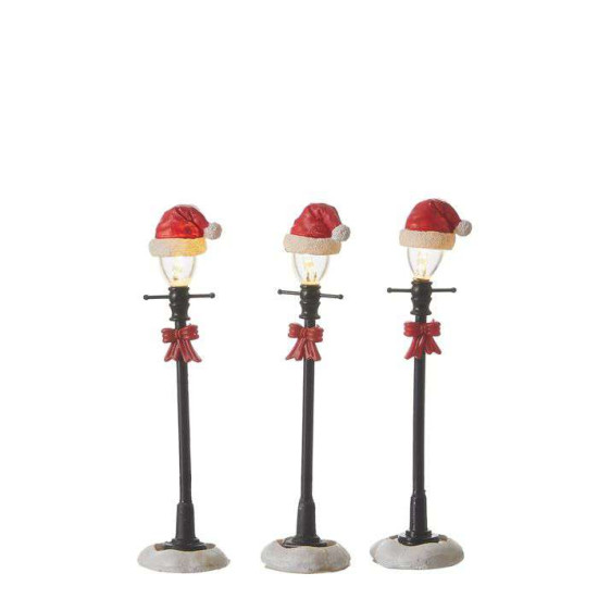 LANTERNE A/BONNET NOEL ROUGE X3 de Edelman - deco maison et noël dans 💡Guirlande et déco électrique