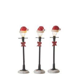 LANTERNE A/BONNET NOEL ROUGE X3 de Edelman - deco maison et noël dans 💡Guirlande et déco électrique