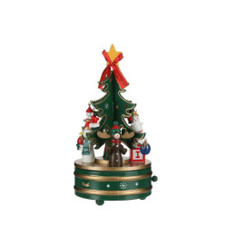 BOITE A MUSIQUE ARBRE VERT 22CM de Edelman - deco maison et noël dans 🧑‍🎄Figurines animées de Noël