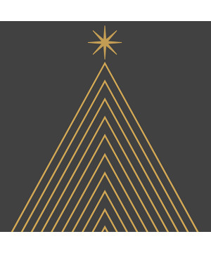 /Serviette Arbre Glamour Graphite 33Cm de Braun Company - Serviettes et nappes papier dans 🍽️Décoration de table de Noël