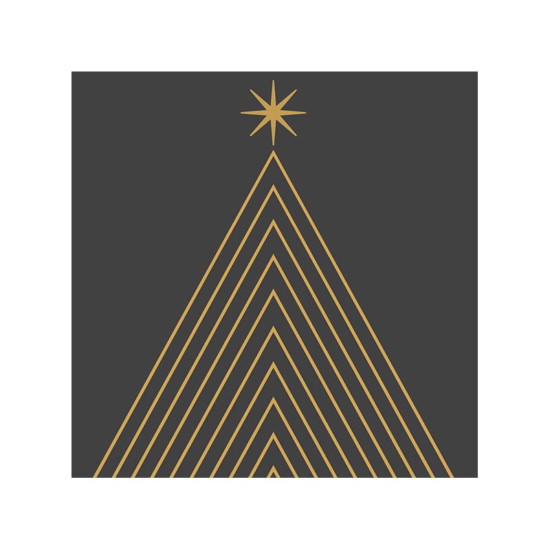 /Serviette Arbre Glamour Graphite 33Cm de Braun Company - Serviettes et nappes papier dans 🍽️Décoration de table de Noël