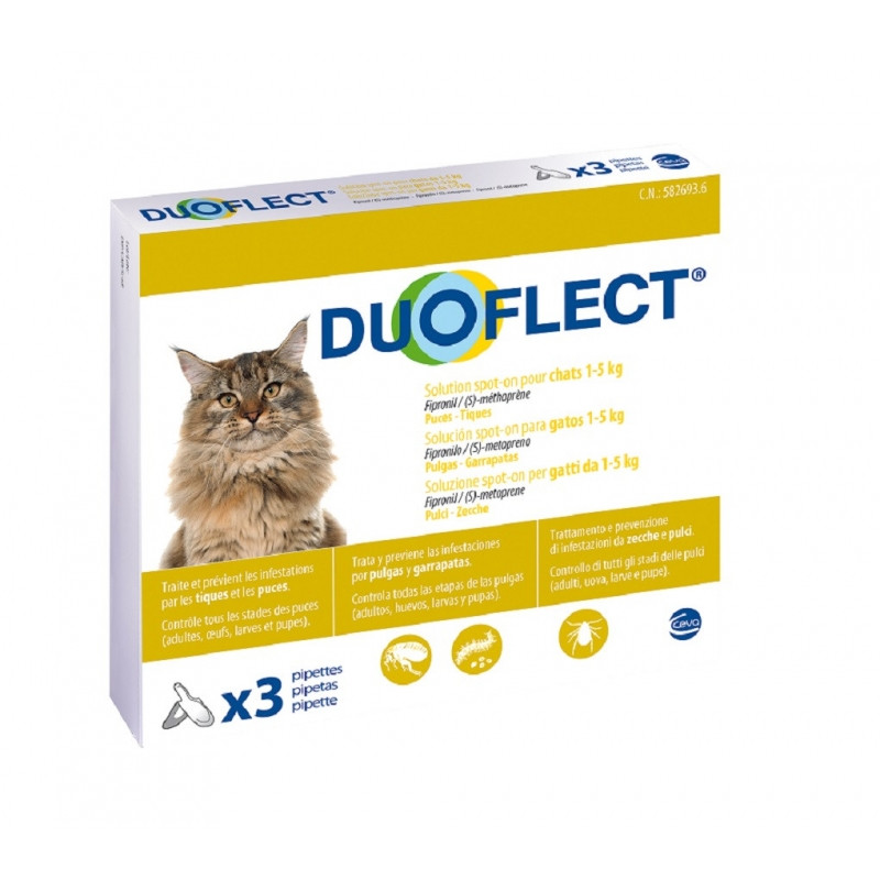 DUOFLECT CHAT - DE 5 KG 3 PIP de Ceva - Feliway et adaptil dans Puces et tiques pour chats