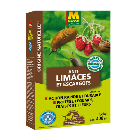 Anti-Limaces Et Escargots 1,2 Kg Masso Garden de Masso - Engrais bio et soin des plantes dans 🐌 Produits Anti-limaces et esca...