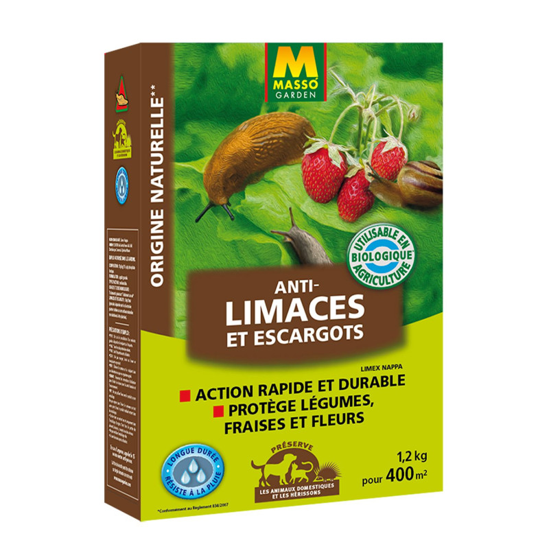 Anti-Limaces Et Escargots 1,2 Kg Masso Garden de Masso - Engrais bio et soin des plantes dans 🐌 Produits Anti-limaces et esca...