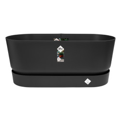 Greenville Terrase 80Cm Roues Living Noir -Elho de Elho - Pot en plastique de qualité dans Cache-pot et pot déco
