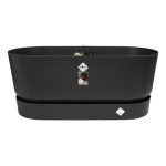 Greenville Terrase 80Cm Roues Living Noir -Elho de Elho - Pot en plastique de qualité dans Cache-pot et pot déco
