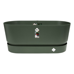 Greenville Terrase 80Cm Roues Leaf Green -Elho de Elho - Pot en plastique de qualité dans Cache-pot et pot déco