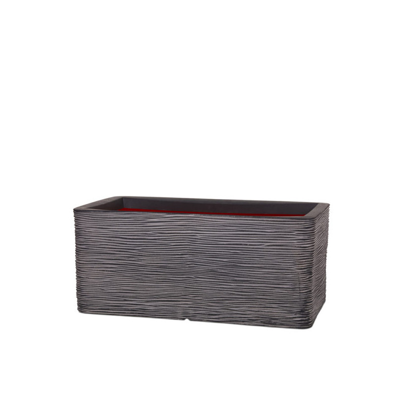 Jardinière bas Rib NL 73x39x32 anthracite de Capi Europe - Cache et pot décoratifs design dans Jardinieres