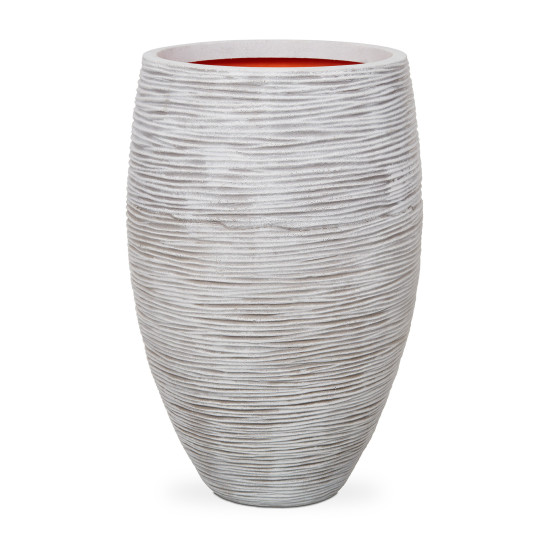 Pot élégant deluxe Rib NL 45x72 ivoire de Capi Europe - Cache et pot décoratifs design dans Cache-pot et pot déco