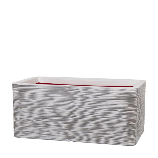 Jardinière bas Rib NL 73x39x32 ivoire de Capi Europe - Cache et pot décoratifs design dans Jardinieres