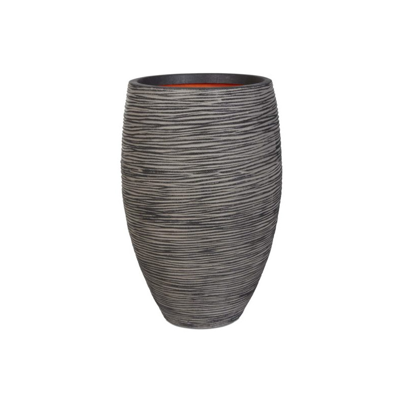 Pot élégant deluxe Rib NL 45x72 anthracite de Capi Europe - Cache et pot décoratifs design dans Cache-pot et pot déco