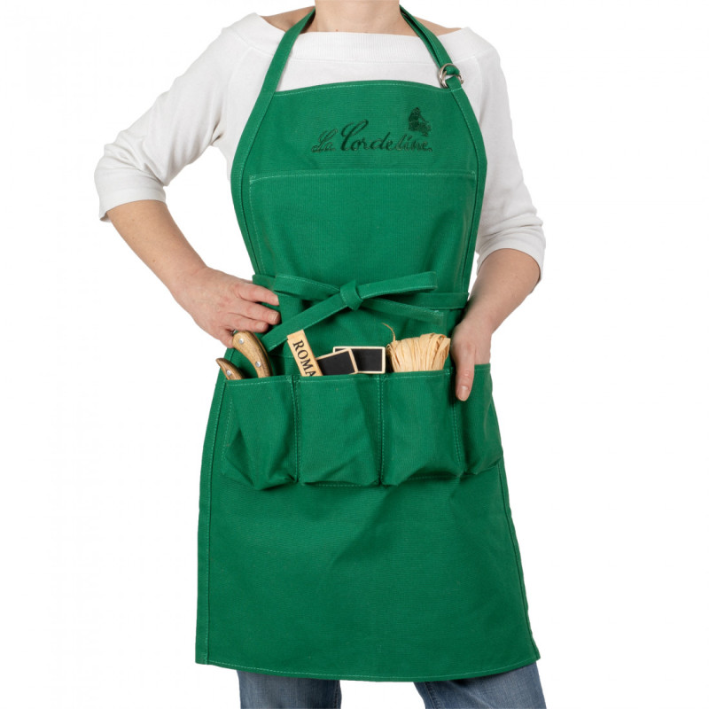 Tablier Vert H75XL47cm de La Cordeline - cordes -ficelles - accessoires pour le jardin dans Tabliers et Combinaisons